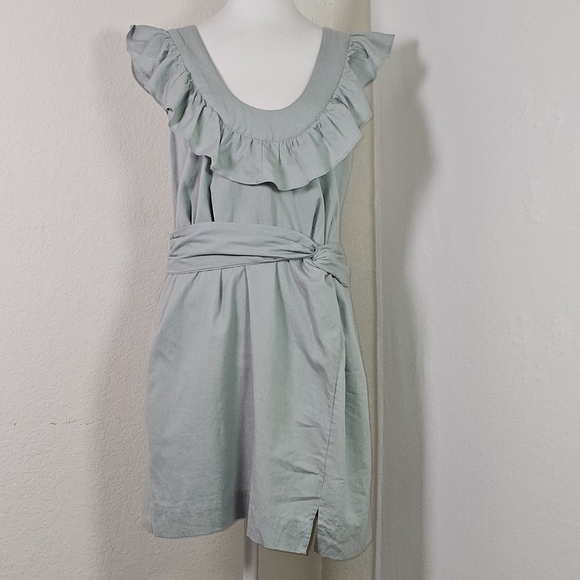 Free People Ruffle Wrap Mini Dress in Light Sage Green – Size M – NWT - Picture 1 of 15